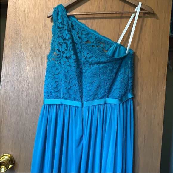 Bridesmaid / prom dress - oasis dress long one shoulder with lace - Picture 3 of 5